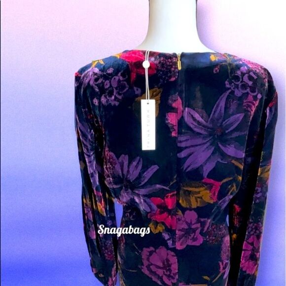 TRINA TURK NWT ECLAIR FLORAL PRINT VELOUR SILK DRESS MEDIUM - Picture 7 of 11